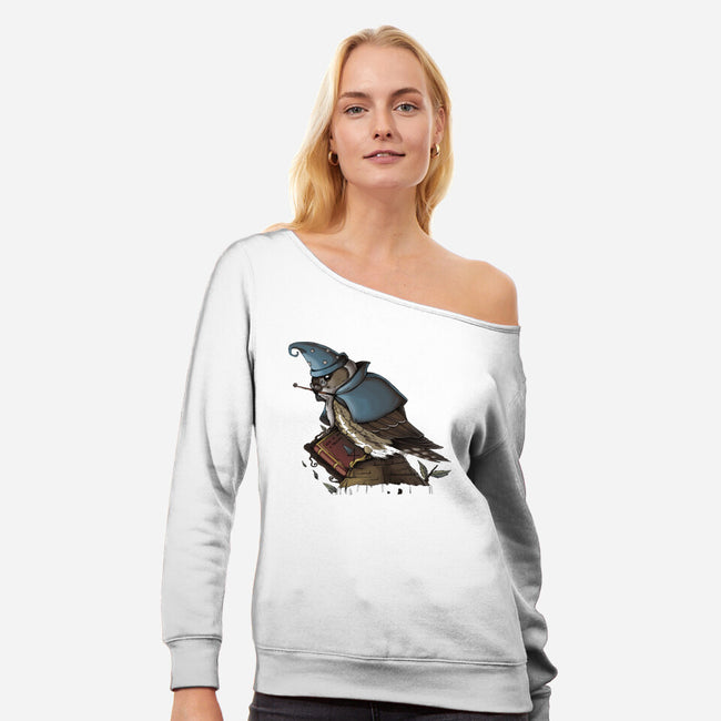 Merlin Bird-Womens-Off Shoulder-Sweatshirt-Vallina84
