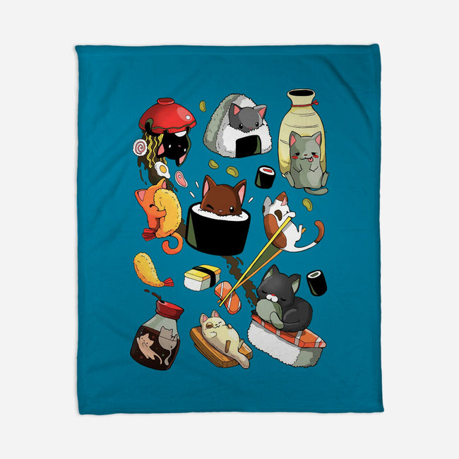 Sushi Kittens-None-Fleece-Blanket-Vallina84