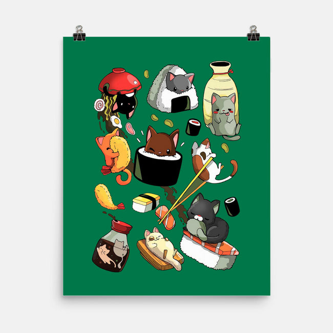 Sushi Kittens-None-Matte-Poster-Vallina84