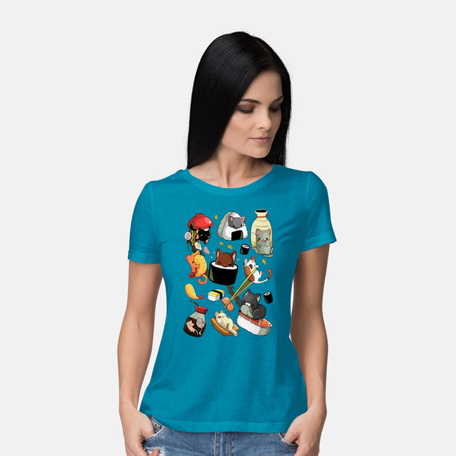 Sushi Kittens-Womens-Basic-Tee-Vallina84