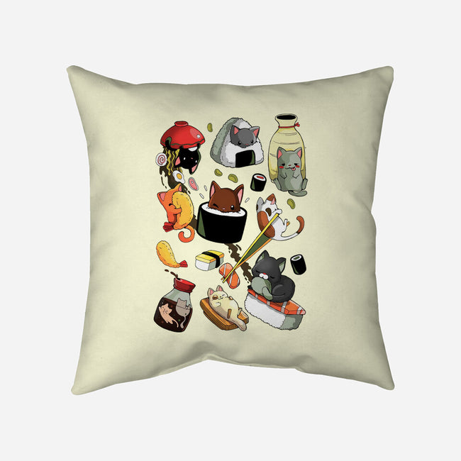 Sushi Kittens-None-Non-Removable Cover w Insert-Throw Pillow-Vallina84