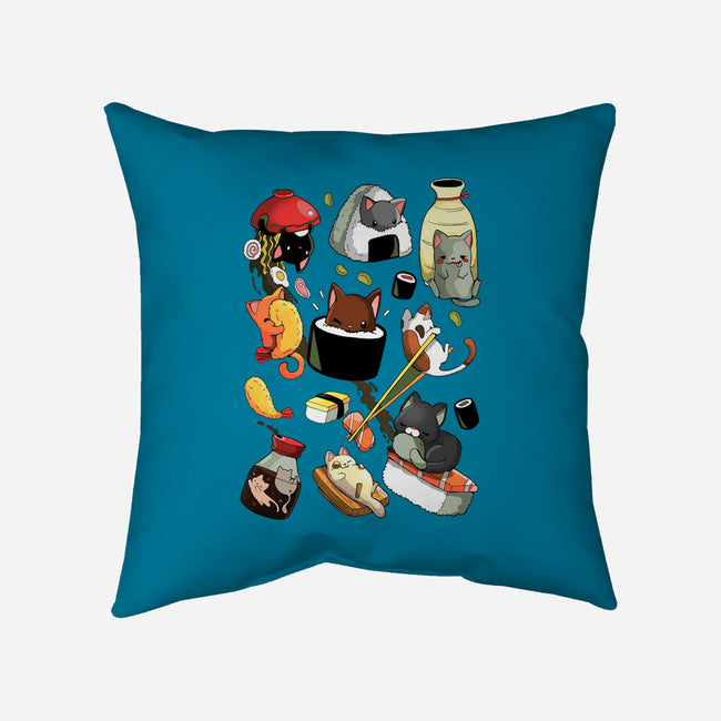 Sushi Kittens-None-Non-Removable Cover w Insert-Throw Pillow-Vallina84