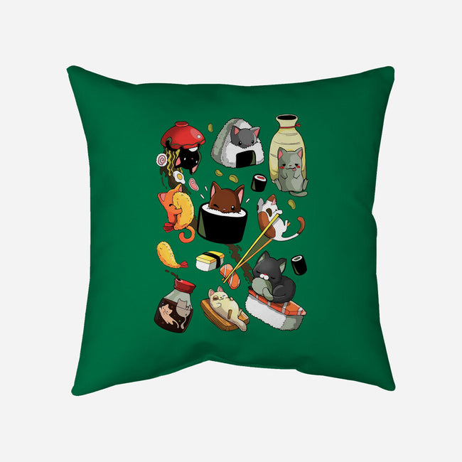Sushi Kittens-None-Removable Cover-Throw Pillow-Vallina84