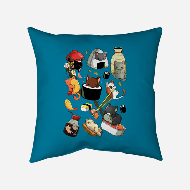 Sushi Kittens-None-Removable Cover-Throw Pillow-Vallina84