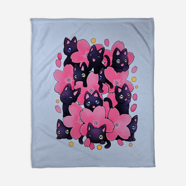 Sakura Cats-None-Fleece-Blanket-Vallina84