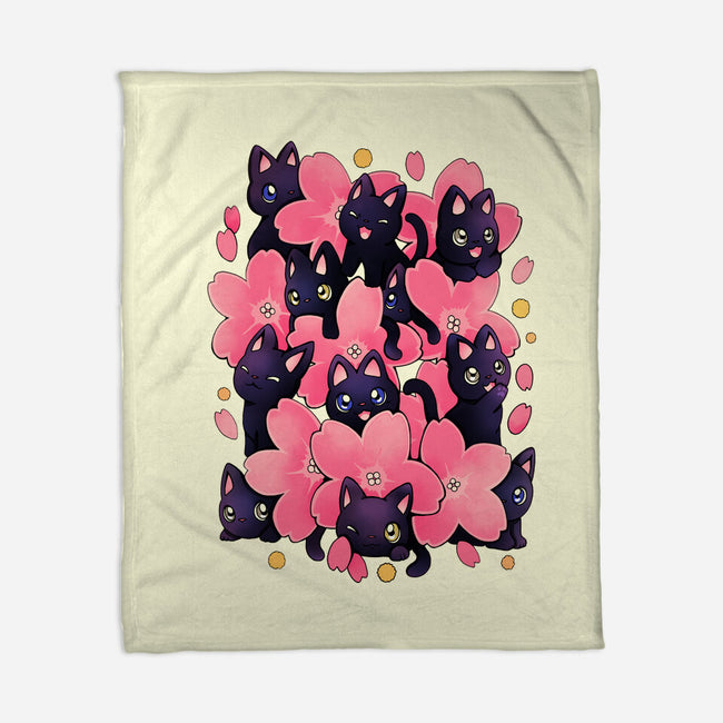 Sakura Cats-None-Fleece-Blanket-Vallina84