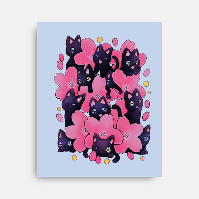 Sakura Cats-None-Stretched-Canvas-Vallina84