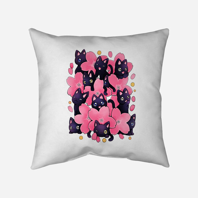 Sakura Cats-None-Non-Removable Cover w Insert-Throw Pillow-Vallina84