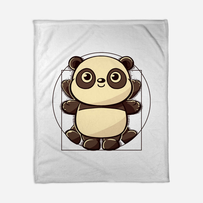 Vitruvian Panda-None-Fleece-Blanket-koalastudio