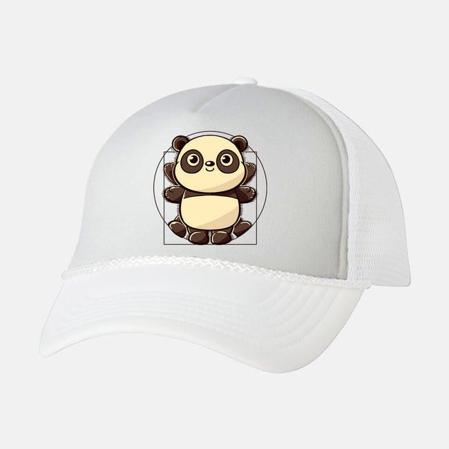 Vitruvian Panda-Unisex-Trucker-Hat-koalastudio