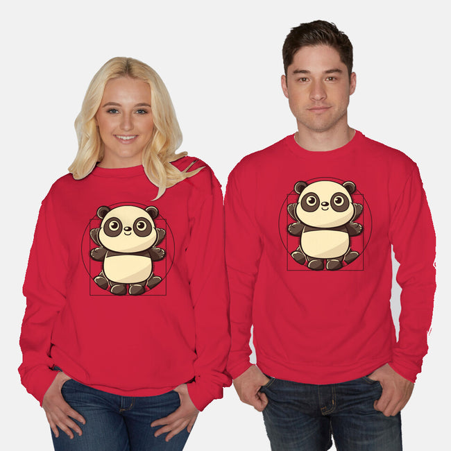 Vitruvian Panda-Unisex-Crew Neck-Sweatshirt-koalastudio