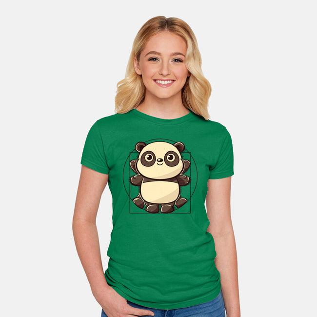 Vitruvian Panda-Womens-Fitted-Tee-koalastudio