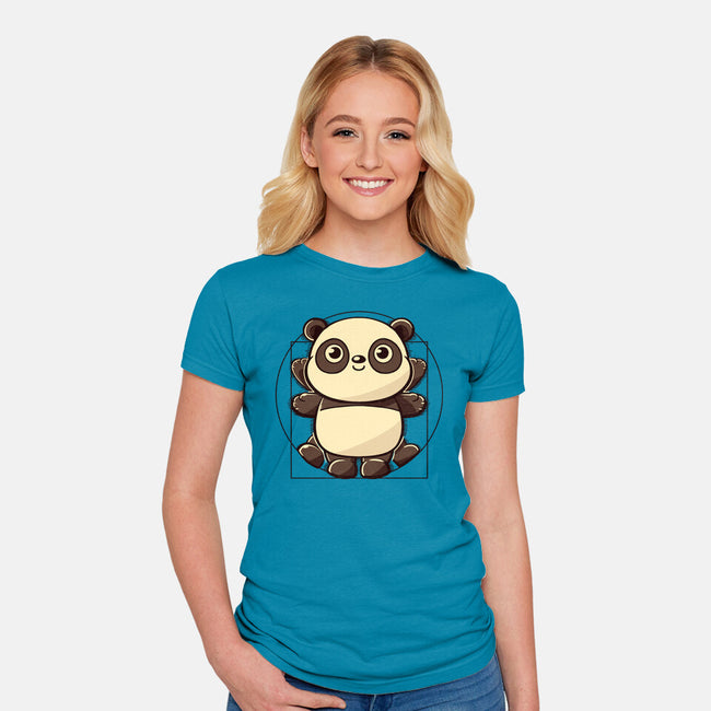 Vitruvian Panda-Womens-Fitted-Tee-koalastudio