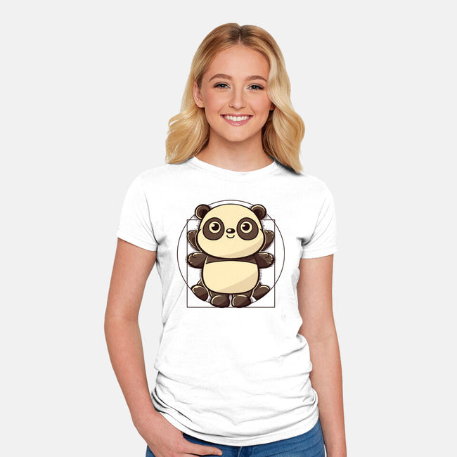 Vitruvian Panda-Womens-Fitted-Tee-koalastudio