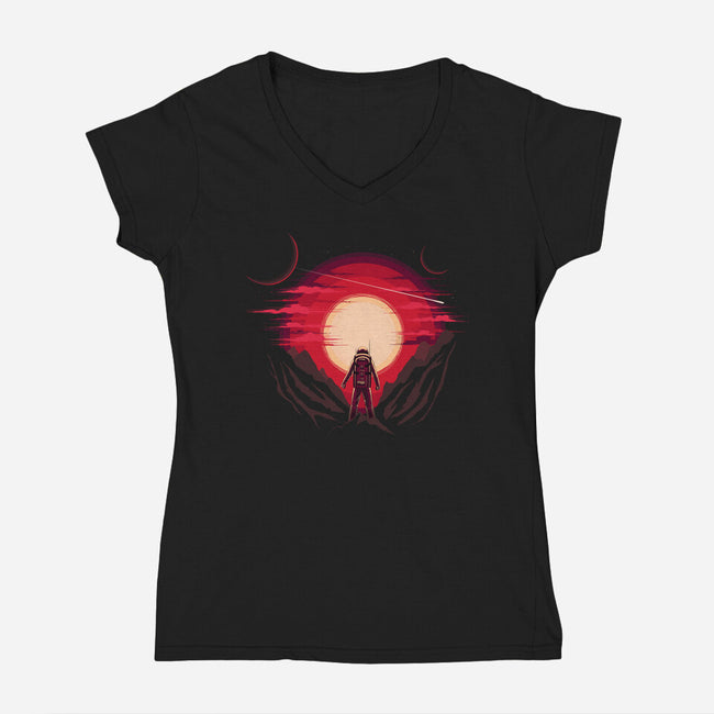 Somewhere Out In Space-Womens-V-Neck-Tee-sachpica