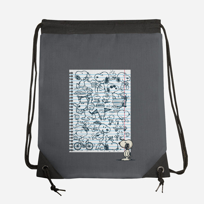 Doodle Beagle-None-Drawstring-Bag-Xentee