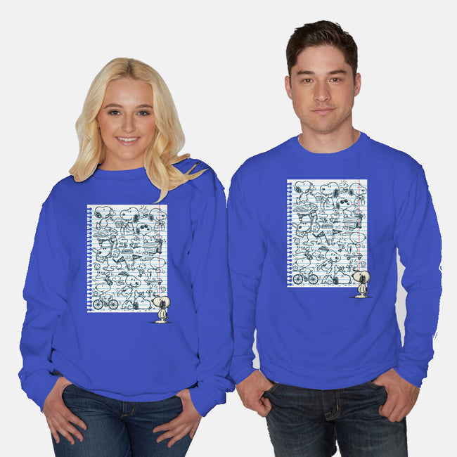 Doodle Beagle-Unisex-Crew Neck-Sweatshirt-Xentee