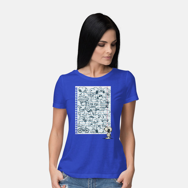 Doodle Beagle-Womens-Basic-Tee-Xentee