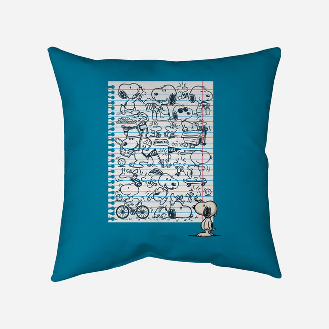 Doodle Beagle-None-Removable Cover w Insert-Throw Pillow-Xentee