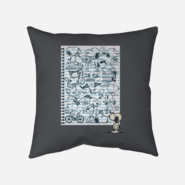 Doodle Beagle-None-Removable Cover-Throw Pillow-Xentee