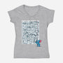 Doodle Alien-Womens-V-Neck-Tee-Xentee