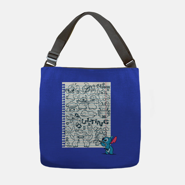 Doodle Alien-None-Adjustable Tote-Bag-Xentee