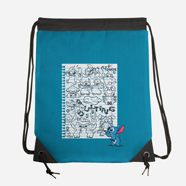 Doodle Alien-None-Drawstring-Bag-Xentee