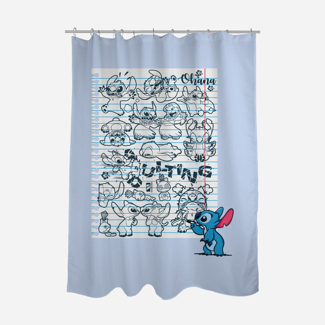 Doodle Alien-None-Polyester-Shower Curtain-Xentee