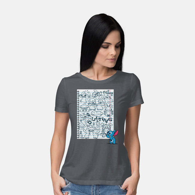 Doodle Alien-Womens-Basic-Tee-Xentee