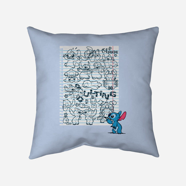 Doodle Alien-None-Removable Cover w Insert-Throw Pillow-Xentee