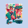 Mushrrom Warrior And Dinosaur-None-Removable Cover w Insert-Throw Pillow-Bruno Mota