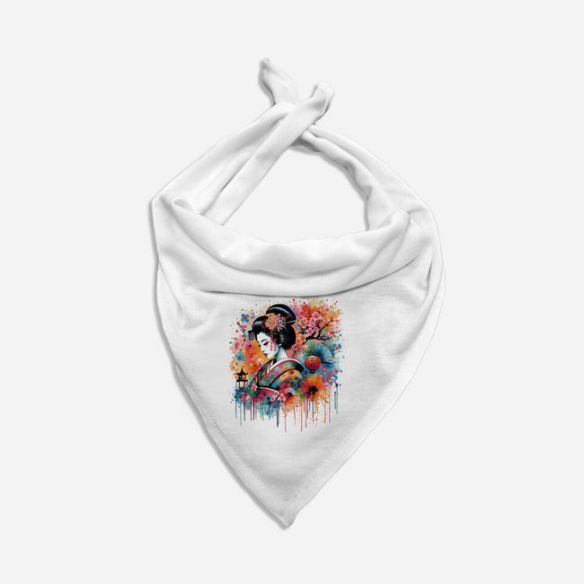 Geiko Watercolor-Dog-Bandana-Pet Collar-DrMonekers