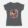 Geiko Watercolor-Womens-V-Neck-Tee-DrMonekers