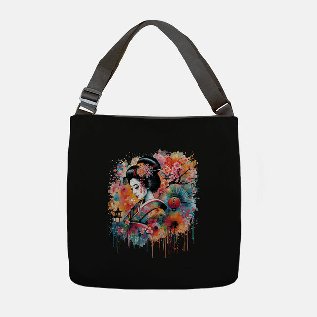 Geiko Watercolor-None-Adjustable Tote-Bag-DrMonekers