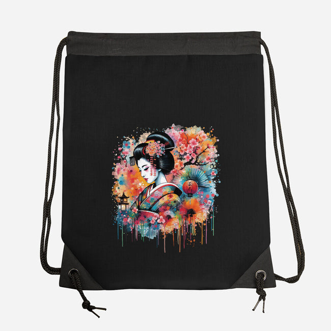 Geiko Watercolor-None-Drawstring-Bag-DrMonekers