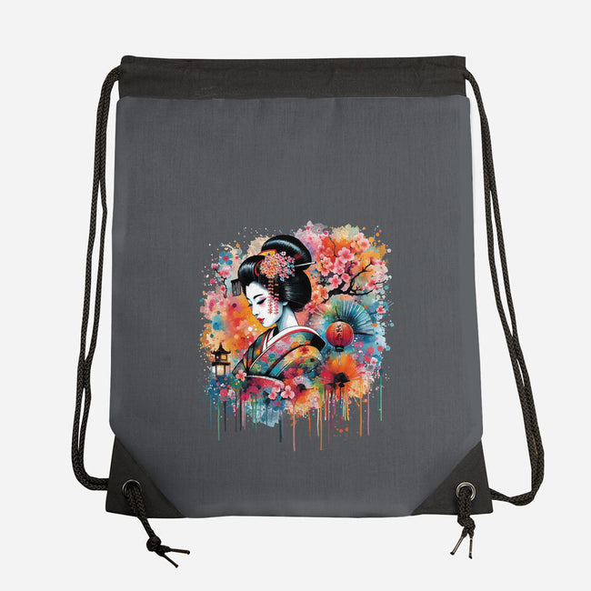 Geiko Watercolor-None-Drawstring-Bag-DrMonekers