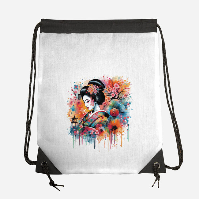 Geiko Watercolor-None-Drawstring-Bag-DrMonekers