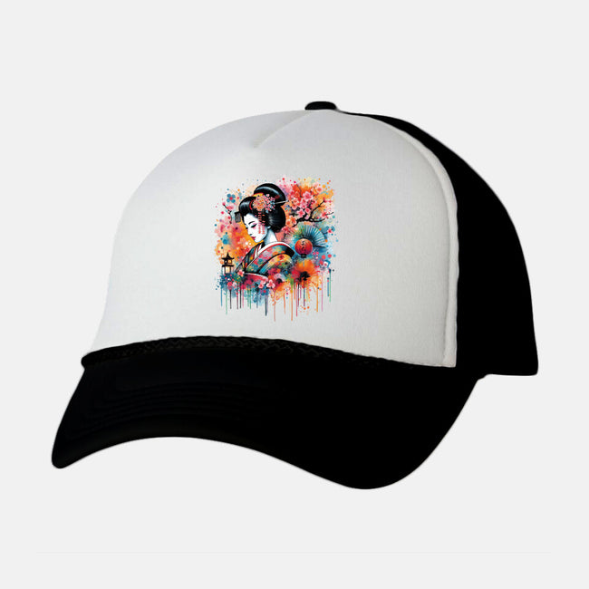 Geiko Watercolor-Unisex-Trucker-Hat-DrMonekers