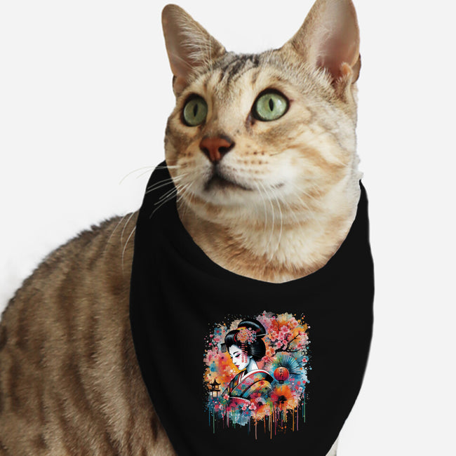 Geiko Watercolor-Cat-Bandana-Pet Collar-DrMonekers