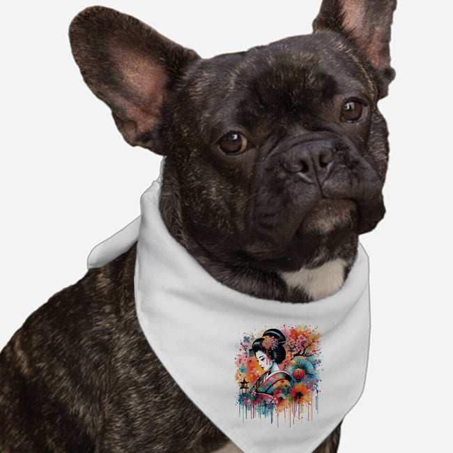 Geiko Watercolor-Dog-Bandana-Pet Collar-DrMonekers