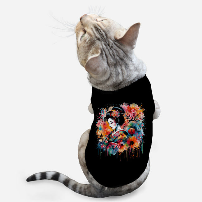 Geiko Watercolor-Cat-Basic-Pet Tank-DrMonekers