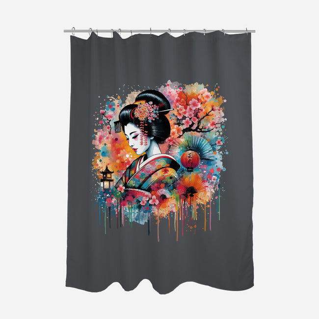 Geiko Watercolor-None-Polyester-Shower Curtain-DrMonekers