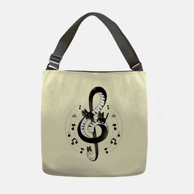 Violin Key Kittens-None-Adjustable Tote-Bag-Vallina84