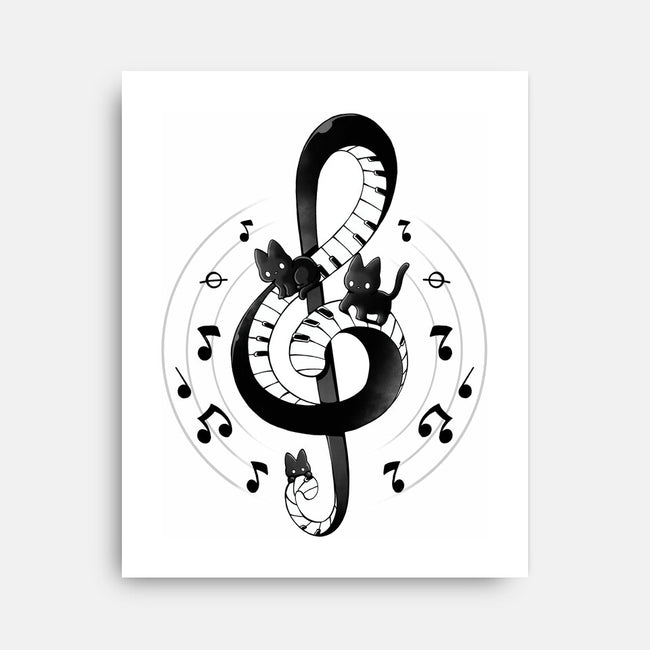 Violin Key Kittens-None-Stretched-Canvas-Vallina84