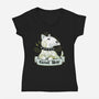 Bull Terrier Tattoo-Womens-V-Neck-Tee-xMorfina