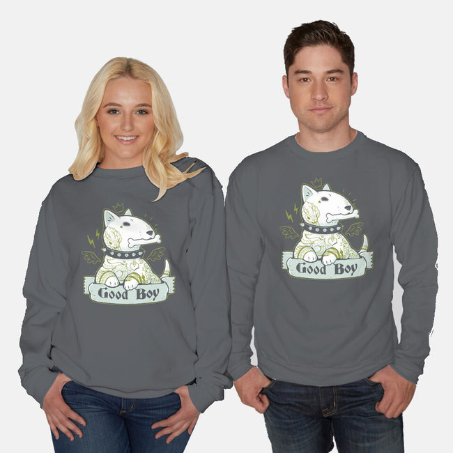 Bull Terrier Tattoo-Unisex-Crew Neck-Sweatshirt-xMorfina