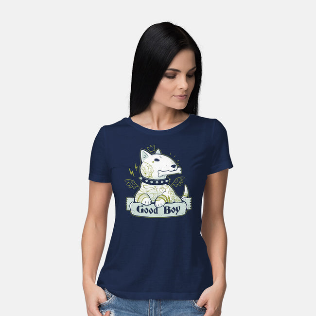 Bull Terrier Tattoo-Womens-Basic-Tee-xMorfina