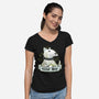 Bull Terrier Tattoo-Womens-V-Neck-Tee-xMorfina