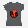 Koopa Vs Kong-Womens-V-Neck-Tee-rmatix