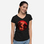 Koopa Vs Kong-Womens-V-Neck-Tee-rmatix